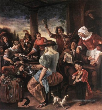 Un joyeux genre néerlandais peintre Jan Steen Peinture à l'huile